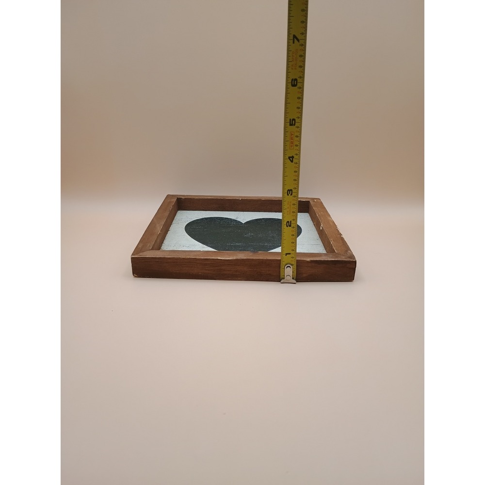 Farmington Rustic Wood Framed Black Heart Wall Decor Farmhouse Sign 7x7 - Picture 4 of 8